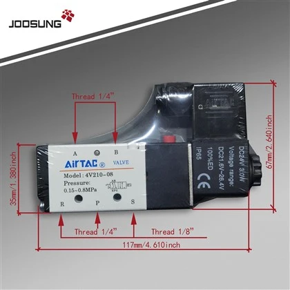 Airtac solenoid vārsts 4V 210-08